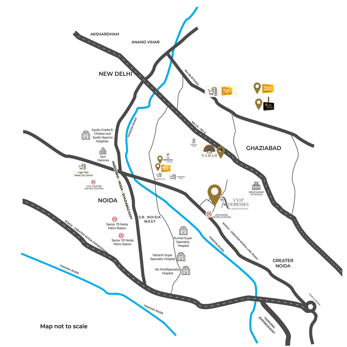 VVIP Addresses location map